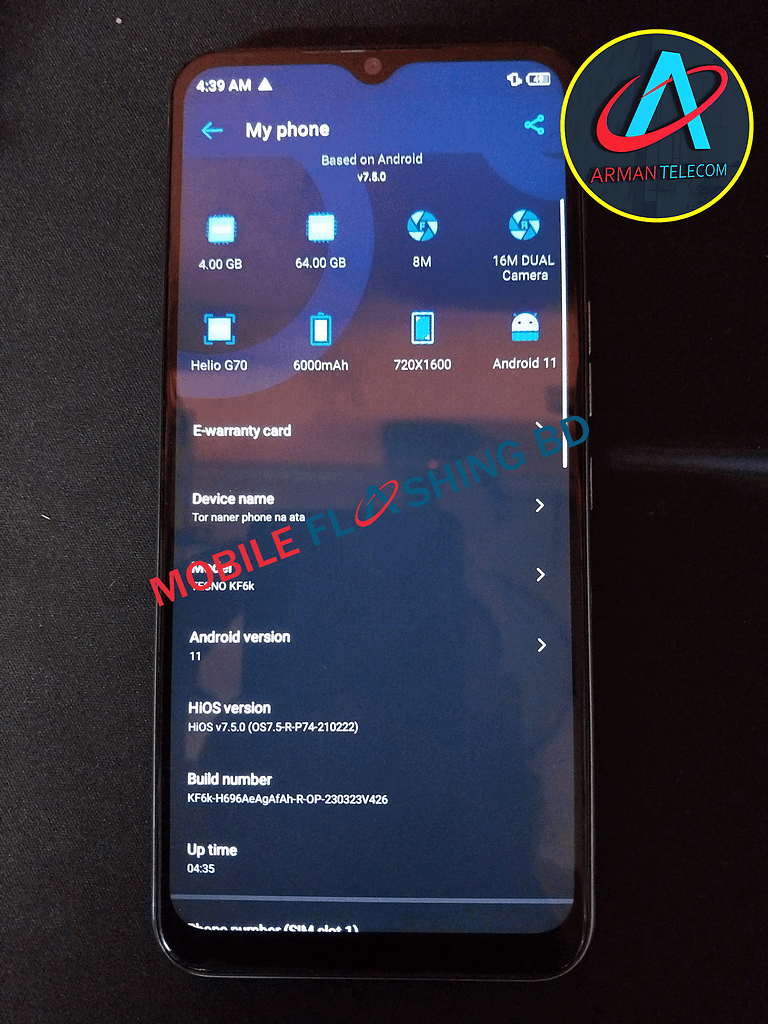 Tecno Spark 7 KF6j Flash File
